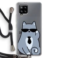 Cool cat: Samsung Galaxy A42 5G Transparant Hoesje met koord