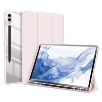 Samsung Galaxy Tab S9 FE+ Dux Ducis Toby Tri-Fold Smart Folio Hoesje - Lichtroze