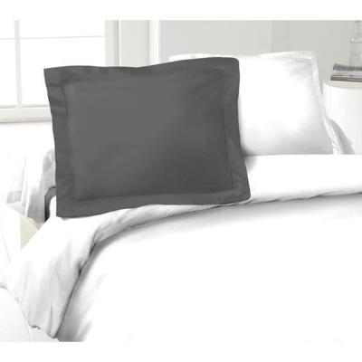 LOVELY HOME Set van 2 kussenslopen 100% katoen 50x70 cm - donkergrijs