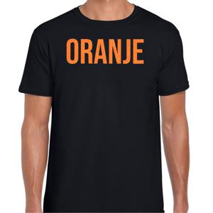 Koningsdag verkleed T-shirt voor heren - oranje - zwart - met glitters - feestkleding