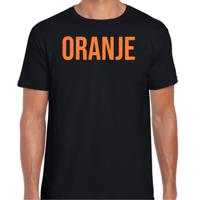 Koningsdag verkleed T-shirt voor heren - oranje - zwart - met glitters - feestkleding