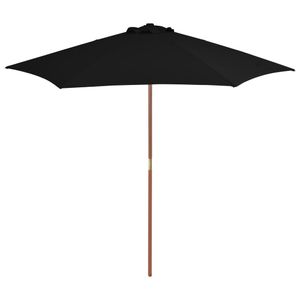 VidaXL Parasol met houten paal 270 cm zwart
