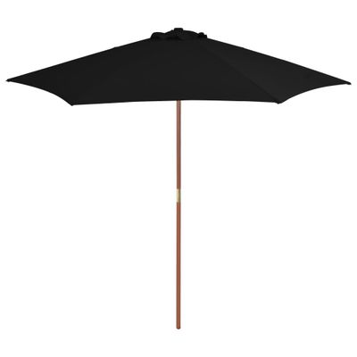 VidaXL Parasol met houten paal 270 cm zwart