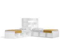 Bedkast Hoek twee bedden Koudschuim matras HR60 - tot 120 KG