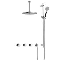 Hotbath Cobber X - CX7067 - Inbouw Regendoucheset - Chroom - 2 Stopkranen - Thermostatisch - Plafondbuis 15 cm - Hoofddouche 300 mm - Ronde Handdouche 3 Standen - Glijstang 900 mm - met M106 - Waterbesparend