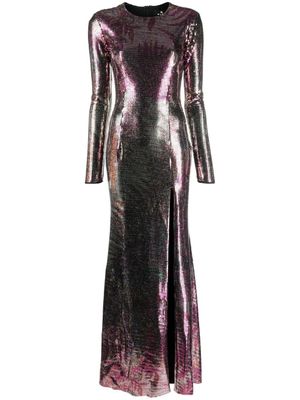 ETRO robe métallisée à coupe longue - Rose