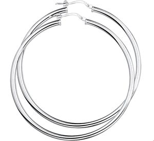 Oorringen Ronde buis zilver 3 x 54 mm