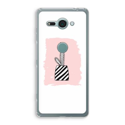 Zwart-wit cactus: Sony Xperia XZ2 Compact Transparant Hoesje