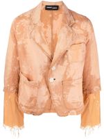 Edward Cuming cropped sleeve bleach blazer - Marron