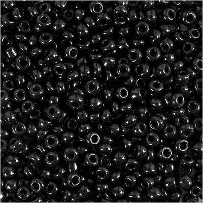 Creativ Company Rocailles, d 3 mm, afm 8/0, gatgrootte 0,6-1,0 mm, zwart, 25 gr/ 1 doos