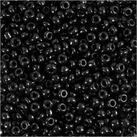 Creativ Company Rocailles, d 3 mm, afm 8/0, gatgrootte 0,6-1,0 mm, zwart, 25 gr/ 1 doos