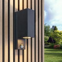 Selma PIR LED wandlamp - Bewegingssensor - Schemerschakelaar - Up & Down light - IP65 waterdicht - excl. GU10 lichtbron - Zwart - Binnen en buiten - 3 jaar garantie