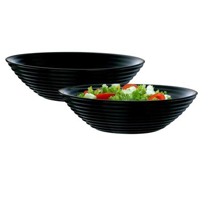 Luminarc Salade schaal/slakom - 2x - zwart - glas - Dia 27 cm - Schalen en kommen Luminarc Salade schaal/slakom - 2x - zwart - glas - Dia 27 cm - Schalen en kommen