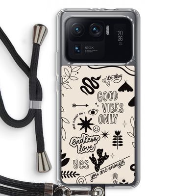 Good vibes: Xiaomi Mi 11 Ultra Transparant Hoesje met koord