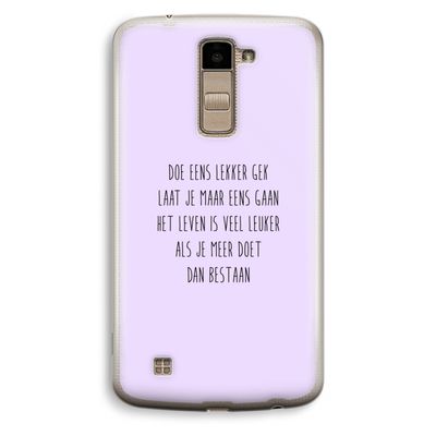 Gek: LG K10 (2016) Transparant Hoesje