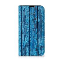 iPhone 13 Mini Book | Wallet Case | Wood Blue