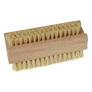 5x Tweezijdige houten nagelborstel met harde- en zachte vezels 9,3 x 3,6 cm - Nagelborstels