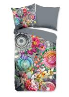 HIP Dekbedovertrek "mandalas en bloemen" - Grijs - (155x220 cm) - Katoen Satijn