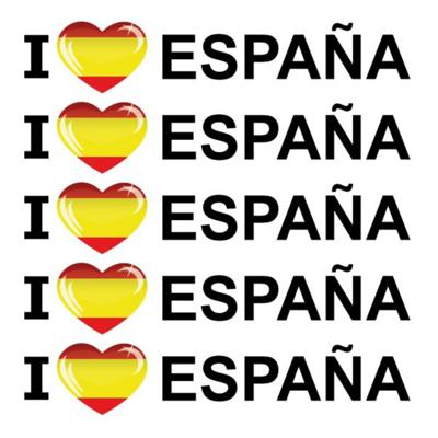 Sticker - 5x - I love Espana - 19 x 4 cm - Spanje - landenthema