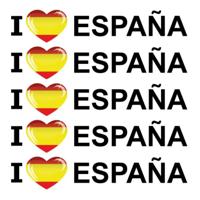 Sticker - 5x - I love Espana - 19 x 4 cm - Spanje - landenthema