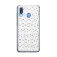 Zwart-witte kubussen: Samsung Galaxy A40 Transparant Hoesje