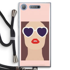 Red lips: Sony Xperia XZ1 Transparant Hoesje met koord