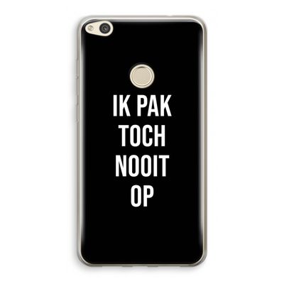 Ik pak nooit op - Zwart: Huawei Ascend P8 Lite (2017) Transparant Hoesje