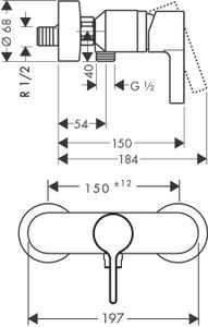 Hansgrohe Metris S Douchekraan Chroom