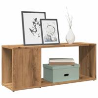 Tv-meubel 80x24x32cm bewerkt hout artisanaal eikenkleur