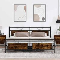 Bedframe zonder matras metaal gerookt eikenkleurig 200x200 cm
