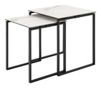 Bendt Salontafel 'Lone' Keramiek, Set van 2 stuks, kleur Wit Bendt Salontafel 'Lone' Keramiek, Set van 2 stuks, kleur Wit