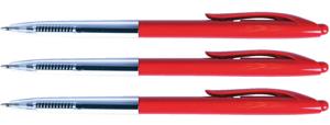 50x Quantore balpen drukknop rood medium