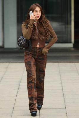 Gebreide trui met wol - BROWN - L