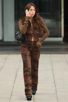 Gebreide trui met wol - BROWN - L