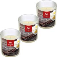 Trend Candles Geurkaars - 3x - in glas - Anti tabac aroma - 25 branduren - 7 x 8 cm