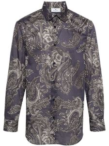 ETRO chemise en coton à imprimé cachemire - Bleu