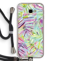 Tropical Palms Blue: Samsung Galaxy J4 Plus Transparant Hoesje met koord