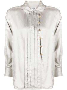 CHANEL Pre-Owned blouse plissée en soie - Gris