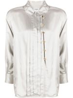 CHANEL Pre-Owned blouse plissée en soie - Gris