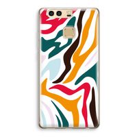 Colored Zebra: Huawei P9 Transparant Hoesje