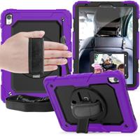 Schokbestendige kleurrijke silicagel + PC beschermende case voor iPad Pro 11 inch (2018) met houder & schouderriem & hand riem & pen sleuf (paars)