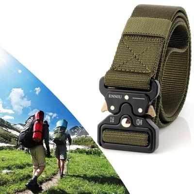 ENNIU 3.8cm breed Snake gesp buiten Casual Nylon riem verstelbaar multifunctionele Training riemen (leger-groen)