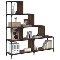 Boekenkast 4-laags 139x33,5x149 cm bewerkt hout bruin eiken