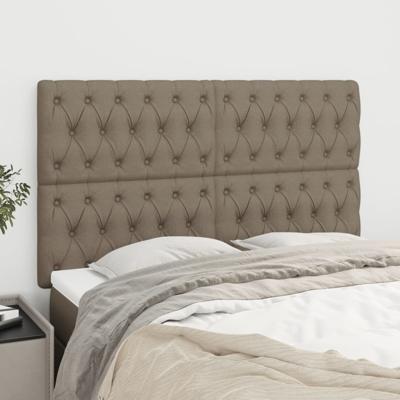 Hoofdborden 4 st 72x7x78/88 cm stof taupe