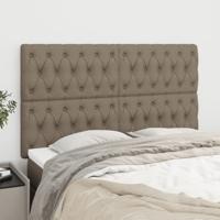 Hoofdborden 4 st 72x7x78/88 cm stof taupe