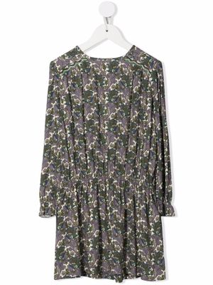 Bonpoint robe froncée à fleurs - Violet