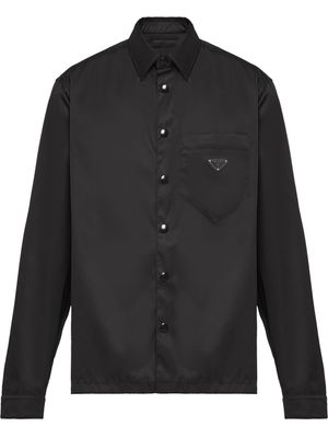 Prada surchemise Re-Nylon à logo - Noir