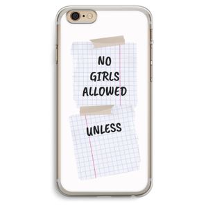 No Girls Allowed Unless: iPhone 6 Plus / 6S Plus Transparant Hoesje
