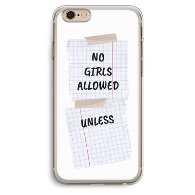 No Girls Allowed Unless: iPhone 6 Plus / 6S Plus Transparant Hoesje