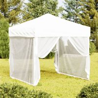 Partytent inklapbaar met zijwanden 2x2 m wit